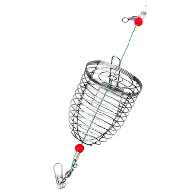 Cebador de Pesca Tipo Jaula (Feeder) de Alambre con Girador