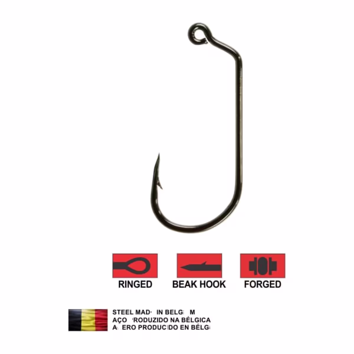 Anzuelo jig head Sumax de acero belga, forjado y con ojal, pack de 25 piezas