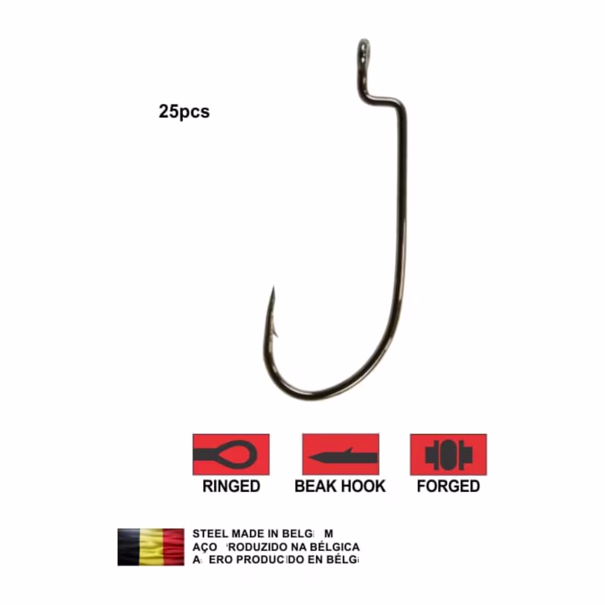 Anzuelo offset Sumax wide gap con ojal cerrado, punta tipo pico y vástago acodado