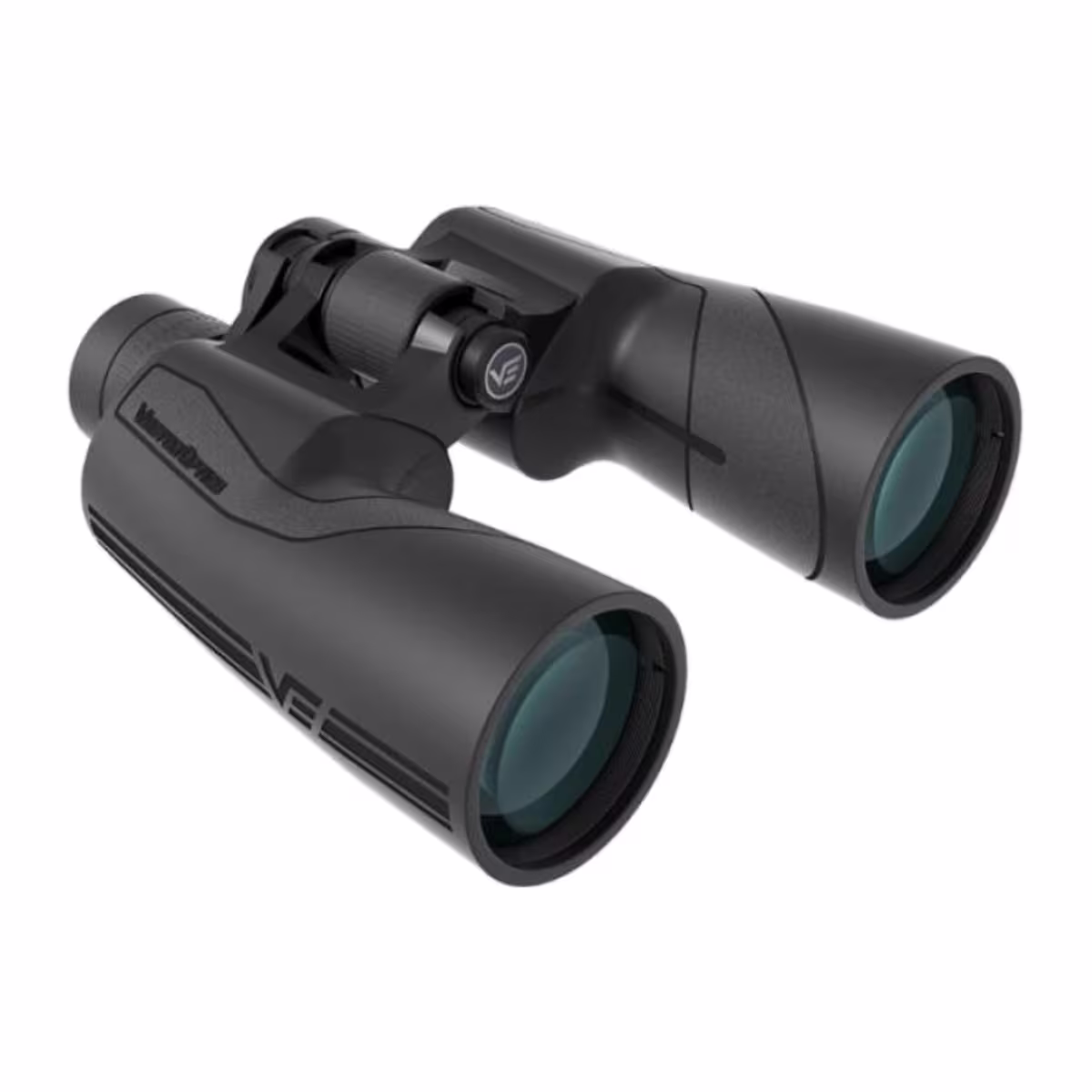 Detalle de las lentes objetivas de 50 mm y la carcasa gomada del binocular Forester