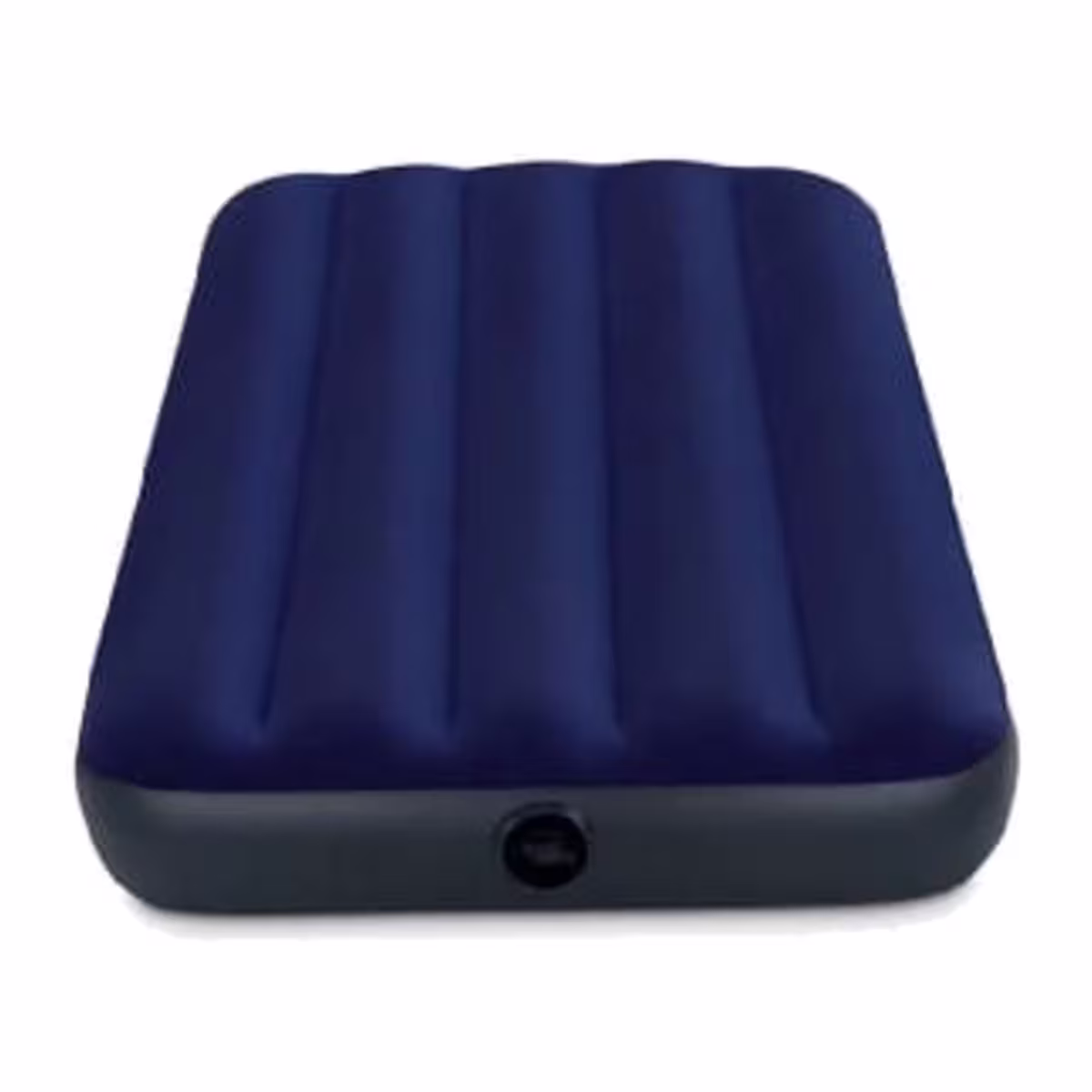 Colchón inflable Intex azul flocado de 191 x 99 cm visto desde el frente