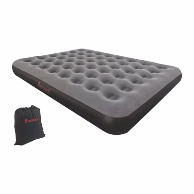 Colchón inflable queen Sumax gris y negro con superficie aterciopelada