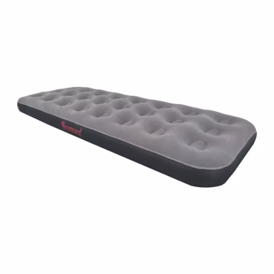 Colchón inflable Sumax Cot gris con laterales negros, vista en perspectiva