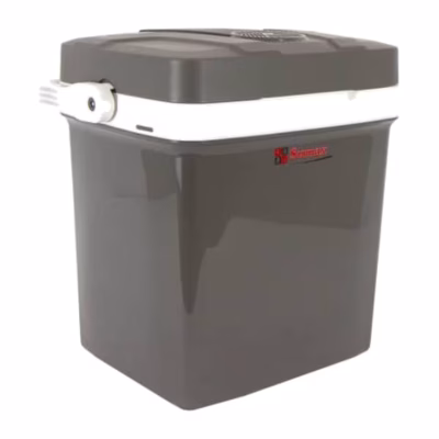 Heladera portátil 26 litros Sumax gris con tapa y asa, enfría y calienta
