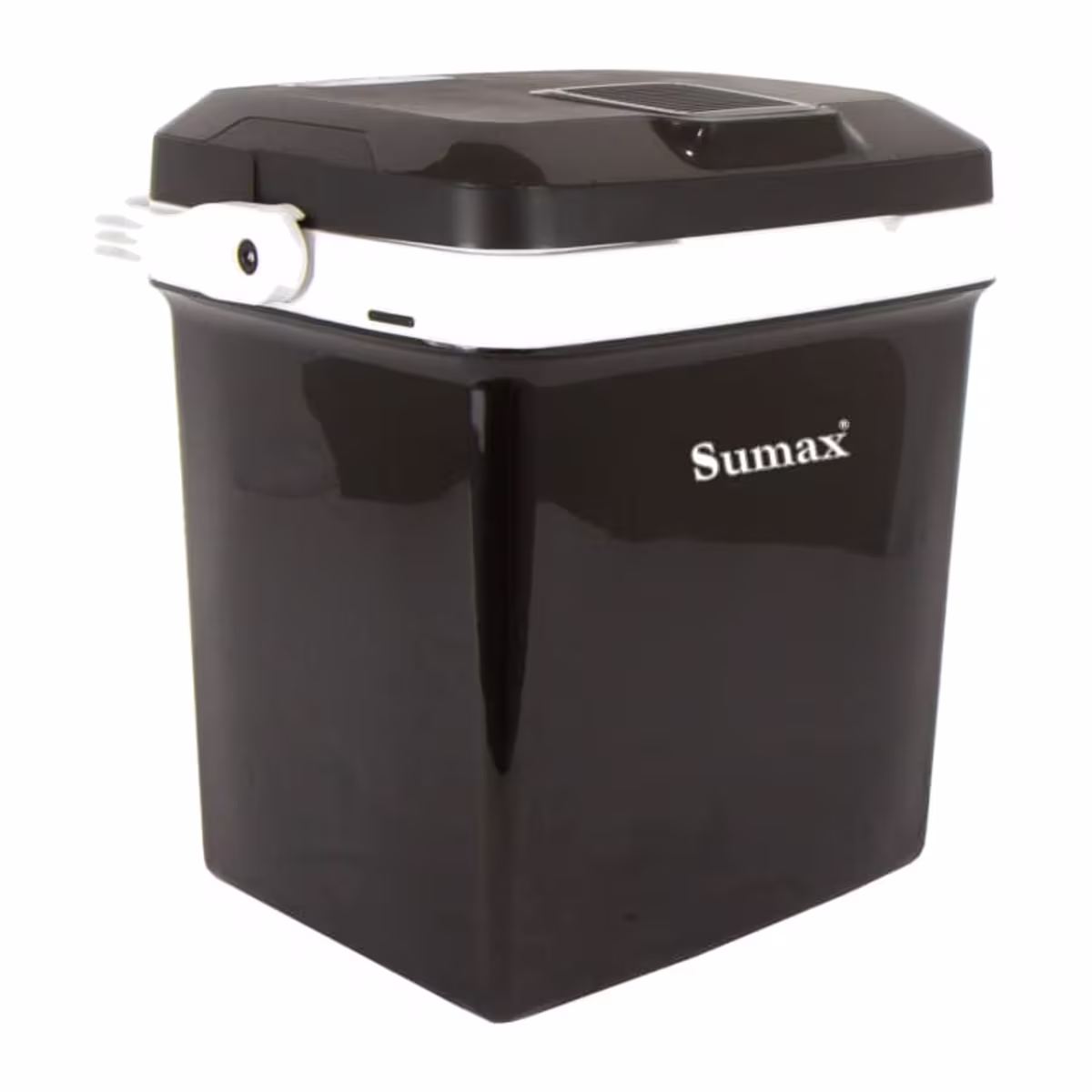 Heladera portátil Sumax 26 litros negra con tapa y detalles blancos