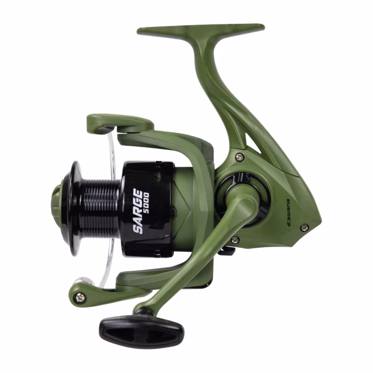 Kit Kawana Sarge, vista del reel y la vara en verde militar