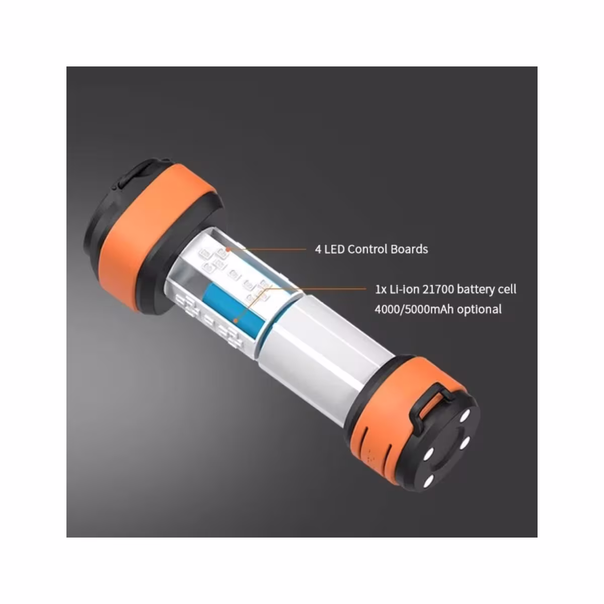 Linterna de Camping Recargable Skywoods – 360°, Imán, Power Bank – vista 3
