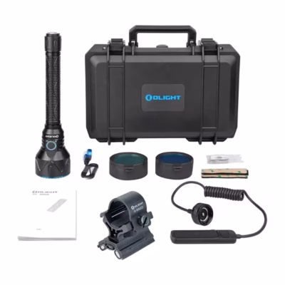 Linterna Olight Javelot Pro 2 kit completo con maleta, soporte magnético e interruptor remoto