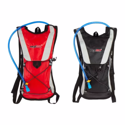 Mochila de hidratación Maxgo de 2 litros en colores rojo y negro
