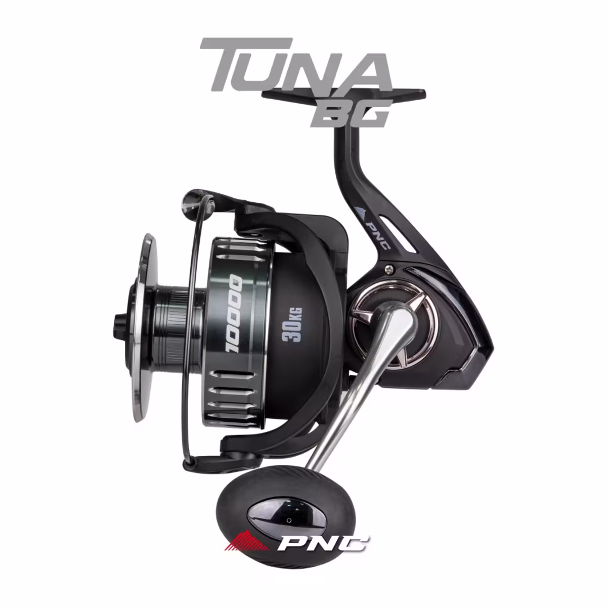 Manivela de aluminio y manopla tipo bola de goma siliconada del reel Tuna BG