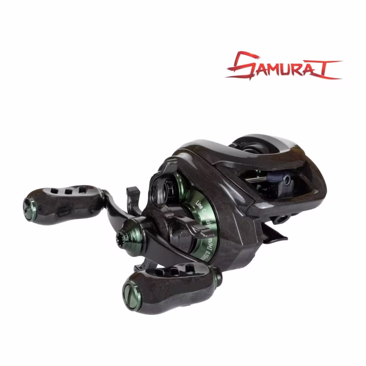 Reel Sumax Samurai, dos colores disponibles con logo de la marca