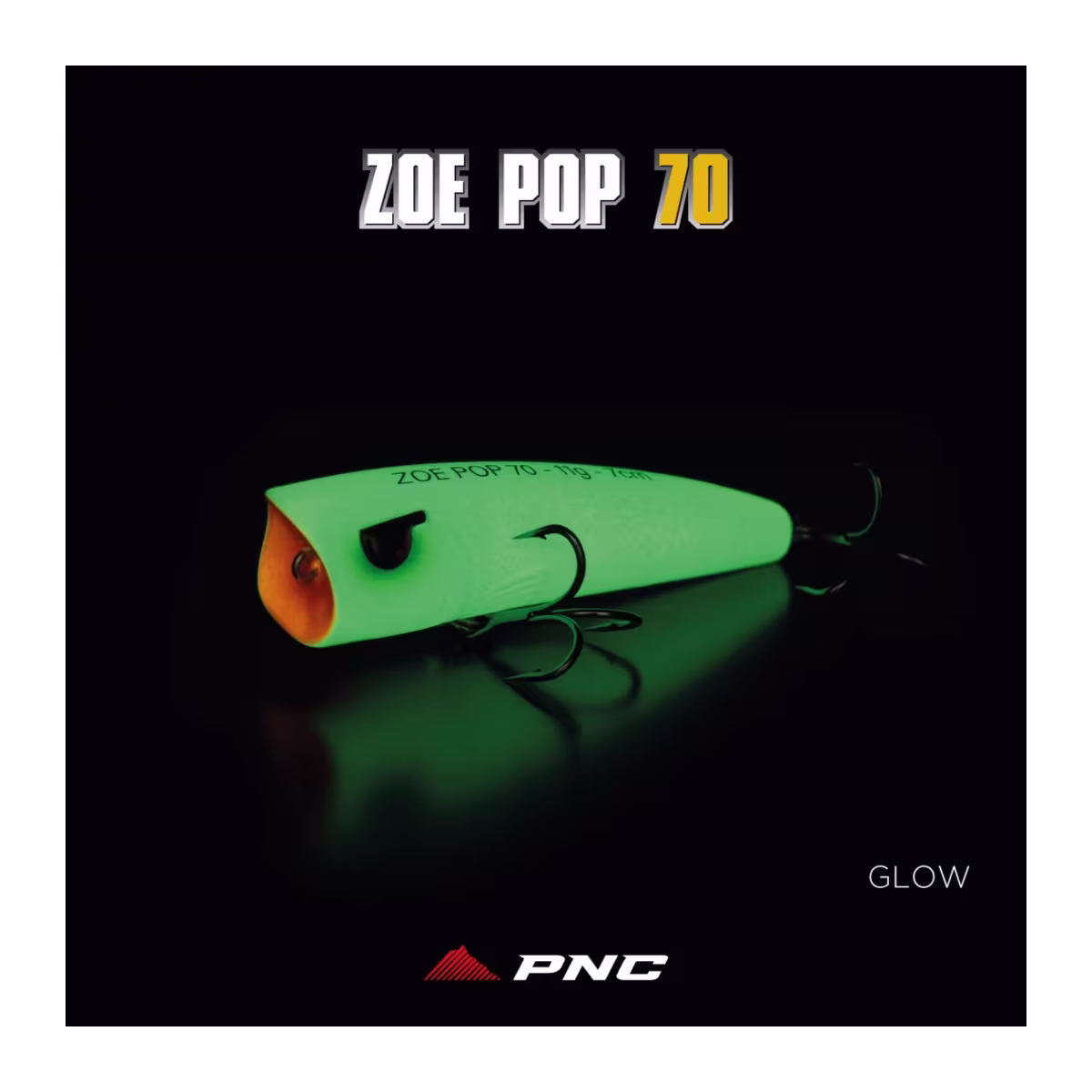 Señuelo de superficie Zoe Pop 70 color PLH amarillo con lunares y cabeza roja